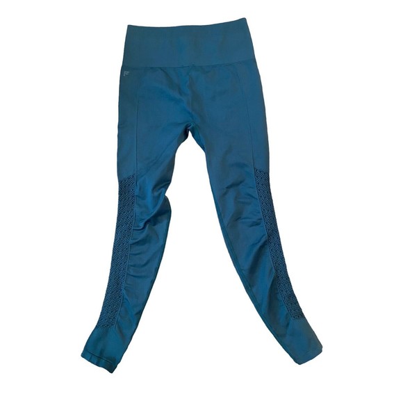 Fabletics Small Green Compression Perforated Leggings SYNC Stretch Athletic - Picture 2 of 6